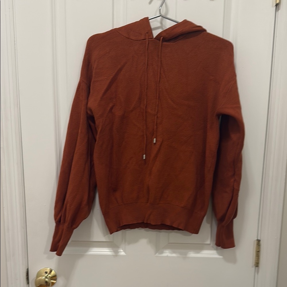 Women’s Hooded Knit Sweater in Rust
